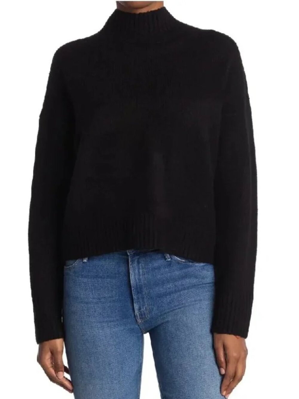 DOUBLE ZERO Straight Fit Mock Neck Sweater